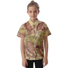 Retro Old Vintage Map Of Europe Kids  Short Sleeve Shirt by Bedest
