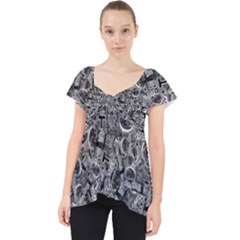Be True Be Yourself Typographic Print Pattern Lace Front Dolly Top by dflcprintsclothing