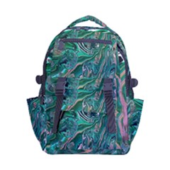 Malachite  Carry-on Double Buckle Travel Backpack by kaleidomarblingart