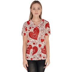Be My Valentine Women s V-neck Scrub Top by pollyparadiseartshop