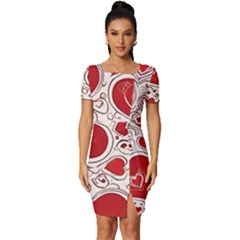 Be My Valentine Fitted Knot Split End Bodycon Dress by pollyparadiseartshop