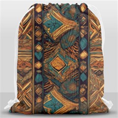 Tribal Chic Drawstring Bag (large) by pollyparadiseartshop
