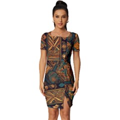 Tribal Chic Fitted Knot Split End Bodycon Dress by pollyparadiseartshop