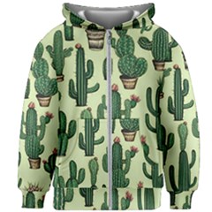 Cactus  Kids  Zipper Hoodie Without Drawstring by pollyparadiseartshop