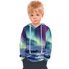 Northern Lights Aurora Night Nature Kids  Overhead Hoodie by Posterlux