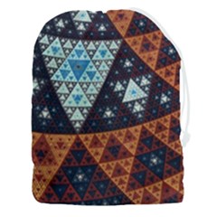 Fractal Triangle Geometric Abstract Pattern Drawstring Pouch (3xl) by Cemarart