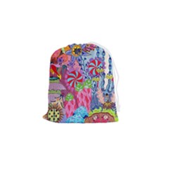 Cabbage Flower Abstract Drawstring Pouch (small) by okhismakingart
