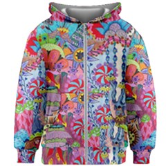Cabbage Flower Abstract Kids  Zipper Hoodie Without Drawstring by okhismakingart