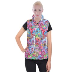 Cabbage Flower Abstract (1) (custom) Women s Button Up Vest by okhismakingart