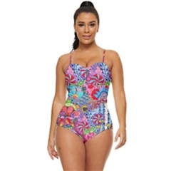Cabbage Flower Abstract (1) (custom) Retro Full Coverage Swimsuit by okhismakingart