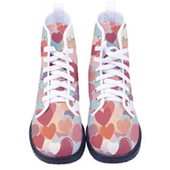 Valentines Day Hearts Romance Love Kid s High-top Canvas Sneakers by Posterlux