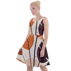 Leaves Boho Monster Nature Knee Length Skater Dress by Salmanaz77