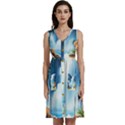 Delicate Watercolor Painting Surreal Oasis Scene With Intense Dramatic Lighting Sleeveless Dress With Pocket View1