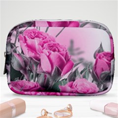 Roses Floral Flowers Nature Pink Romance Romantic Valentines Day Love Make Up Pouch (small) by Cemarart