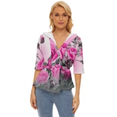 Roses Floral Flowers Nature Pink Romance Romantic Valentines Day Love Lightweight Drawstring Hooded Top by Cemarart