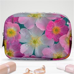 Pink Neon Flowers Flower Make Up Pouch (small) by Cemarart