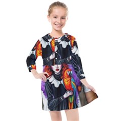 Halloween T-shirts Design  Kids  Quarter Sleeve Shirt Dress by decentralizedstore