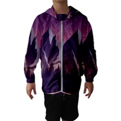 Mountain Night Crescent Moon Kids  Hooded Windbreaker by Bedest