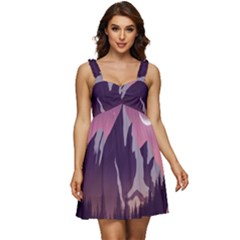 Mountain Night Crescent Moon Ruffle Strap Babydoll Chiffon Dress by Bedest