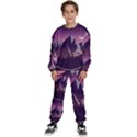 Mountain Night Crescent Moon Kids  Sweatshirt set View1