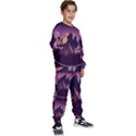 Mountain Night Crescent Moon Kids  Sweatshirt set View3
