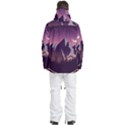 Mountain Night Crescent Moon Men s Multi Pockets Zip Ski and Snowboard Waterproof Breathable Jacket View4