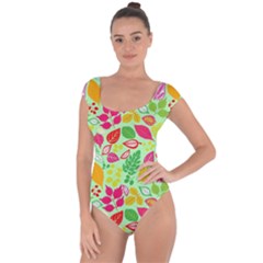 Flower Flora Floral Nature Pattern Seamless Short Sleeve Leotard  by Bedest