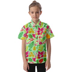 Flower Flora Floral Nature Pattern Seamless Kids  Short Sleeve Shirt by Bedest