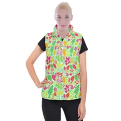 Flower Flora Floral Nature Pattern Seamless Women s Button Up Vest by Bedest