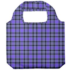 Blue Tartan Plaid 1 Foldable Grocery Recycle Bag by dressshop