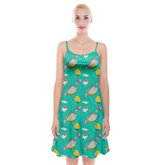 Naso Flame Fabric Spaghetti Strap Velvet Dress by SeaworthyClothing