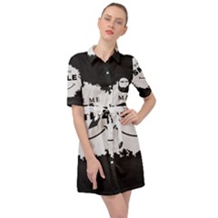 Black And White Simple Make Me Smile T Shirt 20250203 014057 0000 Belted Shirt Dress by Cowcow2005