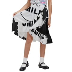 Black And White Simple Make Me Smile T Shirt 20250203 014057 0000 Kids  Ruffle Flared Wrap Midi Skirt by Cowcow2005