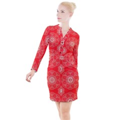 Crimson Current Button Long Sleeve Dress by ArtfulThreads