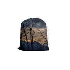 Tree Silhouette At Border Of Nahuel Haupi Lake, Rio Negro, Argentina Drawstring Pouch (small) by dflcprintsclothing