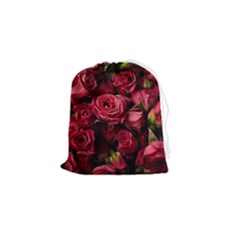 Floral Buds Of Roses Beautiful Flowers Drawstring Pouch (small) by Grandong