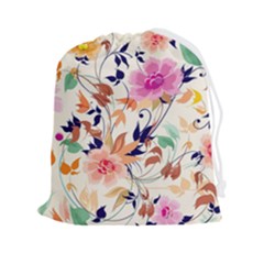 Abstract Floral Background Drawstring Pouch (2xl) by kyorashop23