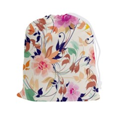Abstract Floral Background Drawstring Pouch (2xl) by kyorashop23