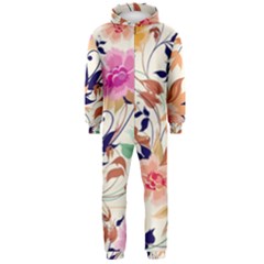 Abstract Floral Background Hooded Jumpsuit (men) by kyorashop23