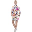 Abstract Floral Background Women s Long Sleeve Casual Dress View2