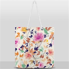 Abstract Floral Background Full Print Rope Handle Tote (large) by kyorashop23