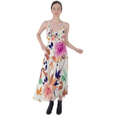 Abstract Floral Background Tie Back Maxi Dress by kyorashop23