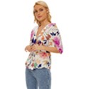 Abstract Floral Background Lightweight Drawstring Hooded Top View2