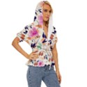 Abstract Floral Background Lightweight Drawstring Hooded Top View3
