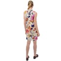 Abstract Floral Background Sleeveless Shirt Dress View2