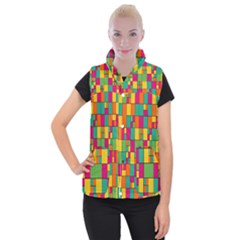 Abstract-background Women s Button Up Vest by kyorashop23