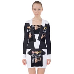 The Fear Has Arrived 20250211 181959 0001 The Fear Has Arrived 20250211 181959 0000 V-neck Bodycon Long Sleeve Dress by 120503