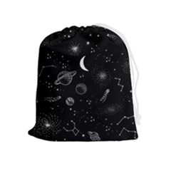 Cosmic Black Space Star Drawstring Pouch (xl) by Ndabl3x
