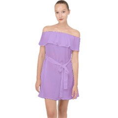 Luscious Lavender Hex #cca3e7 Off Shoulder Chiffon Dress by dressshop
