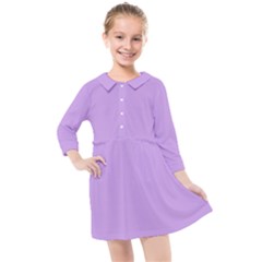 Luscious Lavender Hex #cca3e7 Kids  Quarter Sleeve Shirt Dress by dressshop